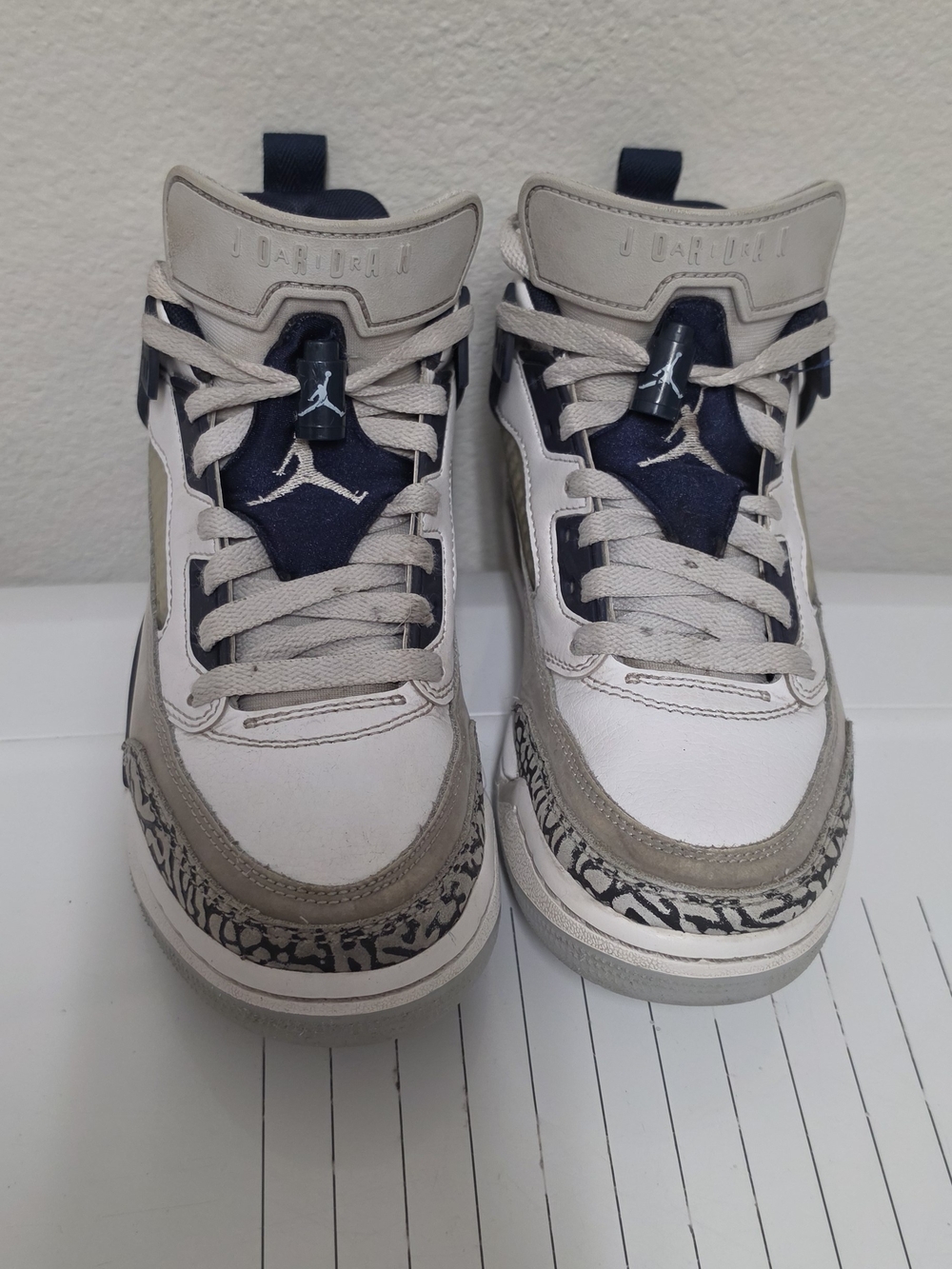 Jordan Kids' Sneakers in White And Midnight Navy